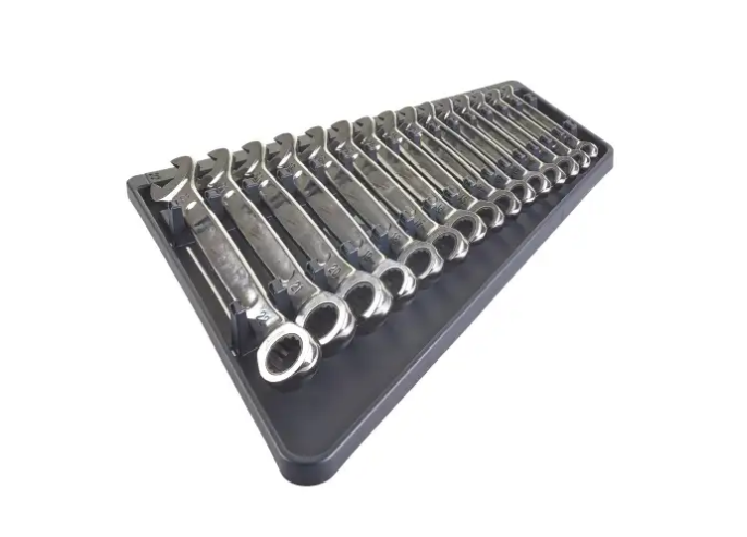 Milwaukee Maxbite Ratchet Combination Spanner Set - 15 Piece