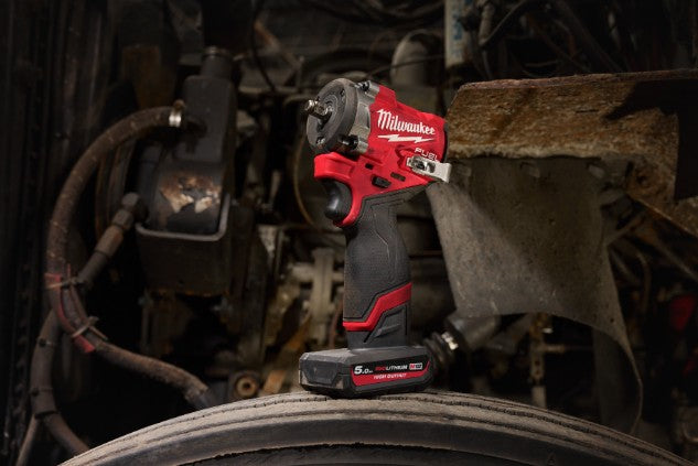 Milwaukee M12FCIWF12G3-502 1/2" Compact Impact Wrench Bundle With 2x 5ah Battery & Charger