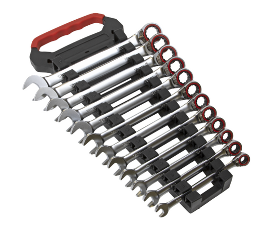 Sealey 
Premier Platinum Flexi-Head Ratchet Combination Spanner Set 12pc