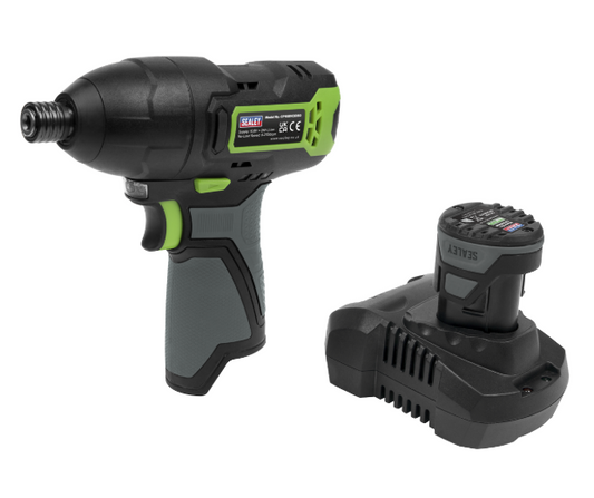 Sealey 
SV10.8 Series 1/4"Hex Drive Cordless Impact Driver Kit 10.8V 2Ah