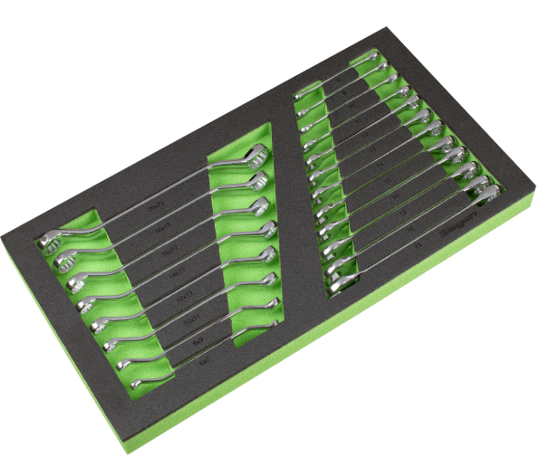 Sealey 
Siegen Combination & Deep Offset Spanner Set with Tool Tray 20pc