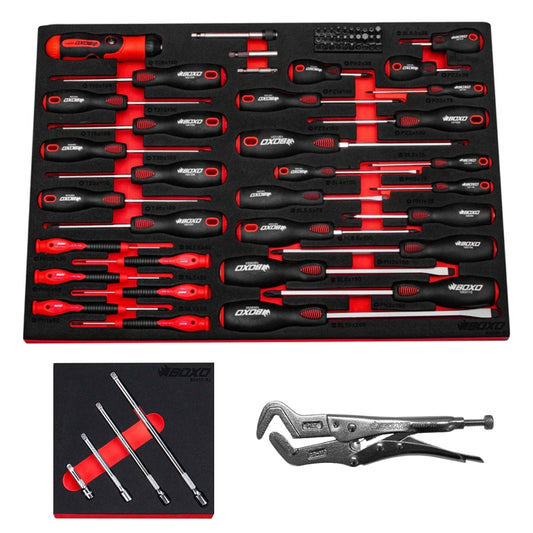 Boxo BX635-R Master Screwdriver Set In EVA Foam - 65 Piece Black Friday Bundle
