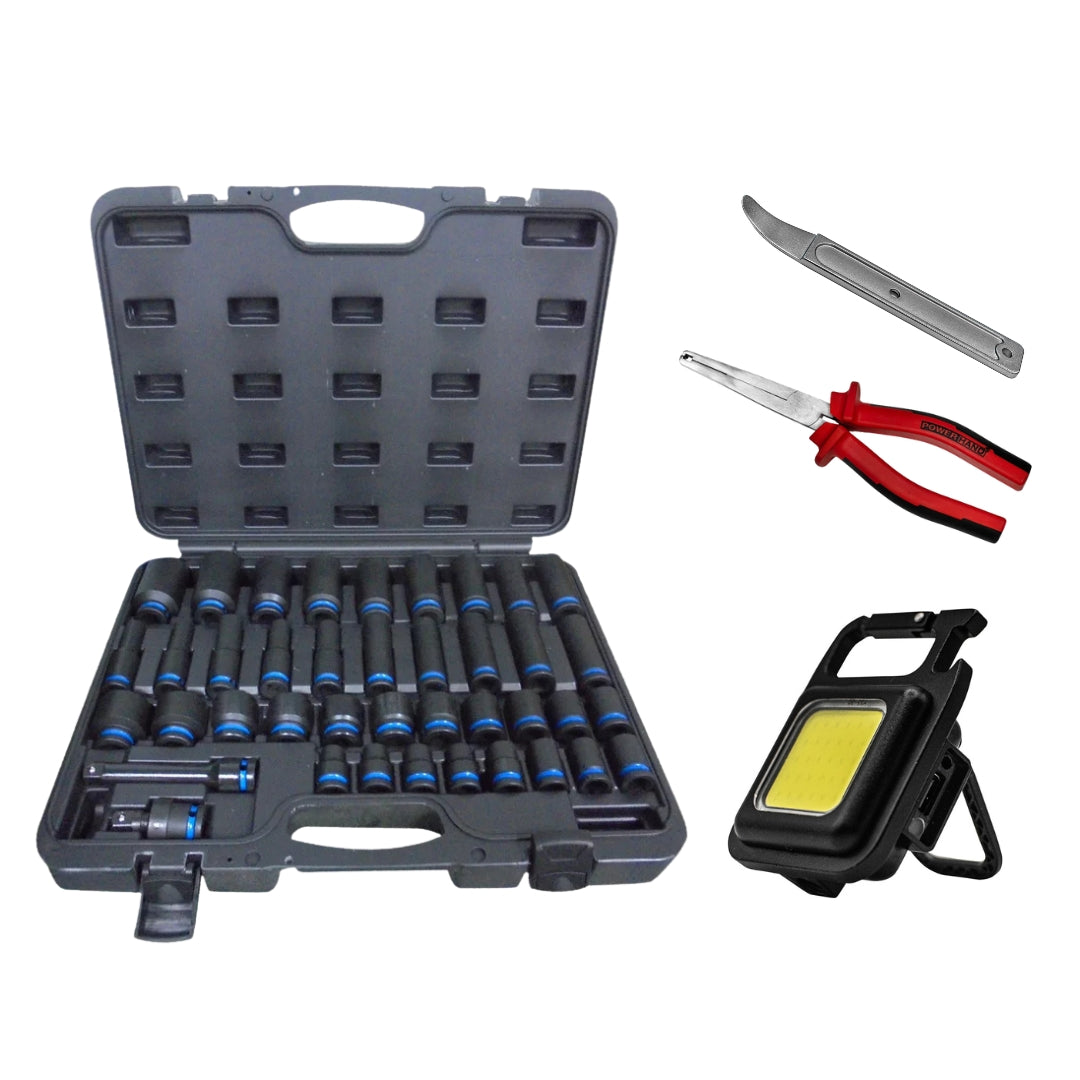 Powerhand KI-K12-1 1/2" Master Impact Socket Set - 40 Piece Black Friday Bundle