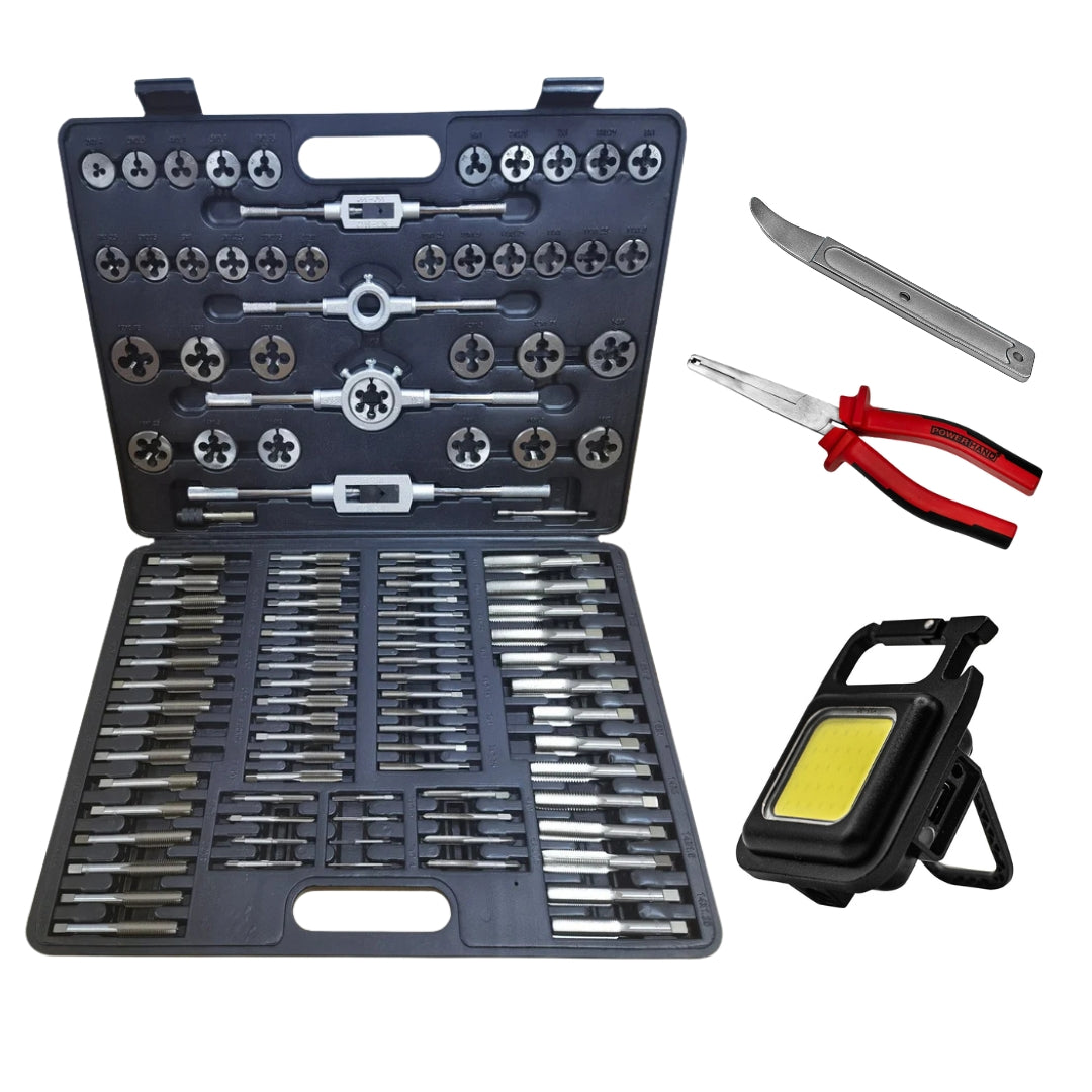 Powerhand SIN-450.0001 Metric Tap & Die Set - 110 Piece Set Black Friday Bundle