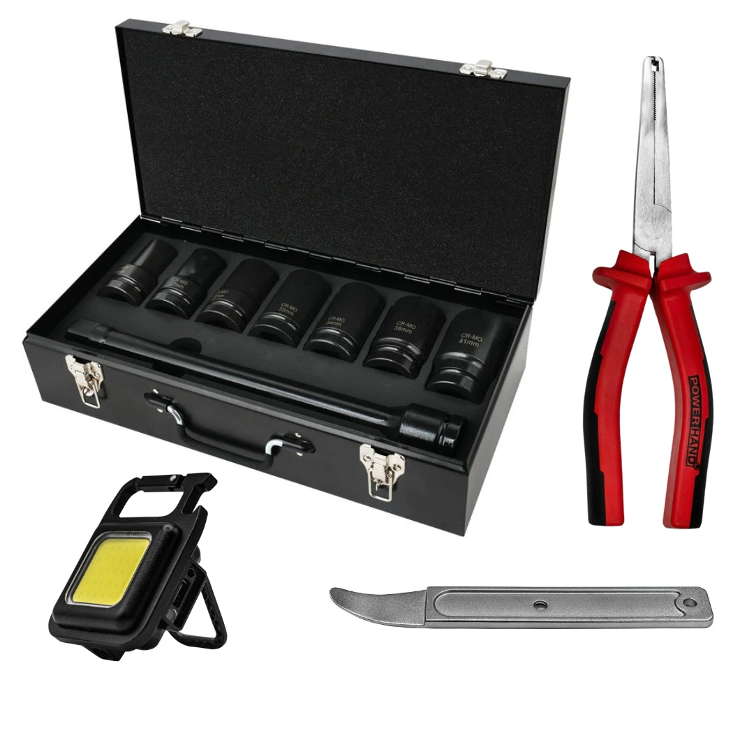 Powerhand PH-K1-2 1" Drive Deep Impact Socket Set - 8 Piece Black Friday Bundle