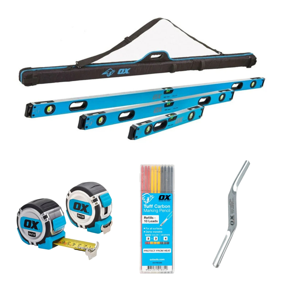 Ox Tools OX-P028603 3 Piece Pro Level Set With Bag - 600/1200/1800mm Black Friday Bundle