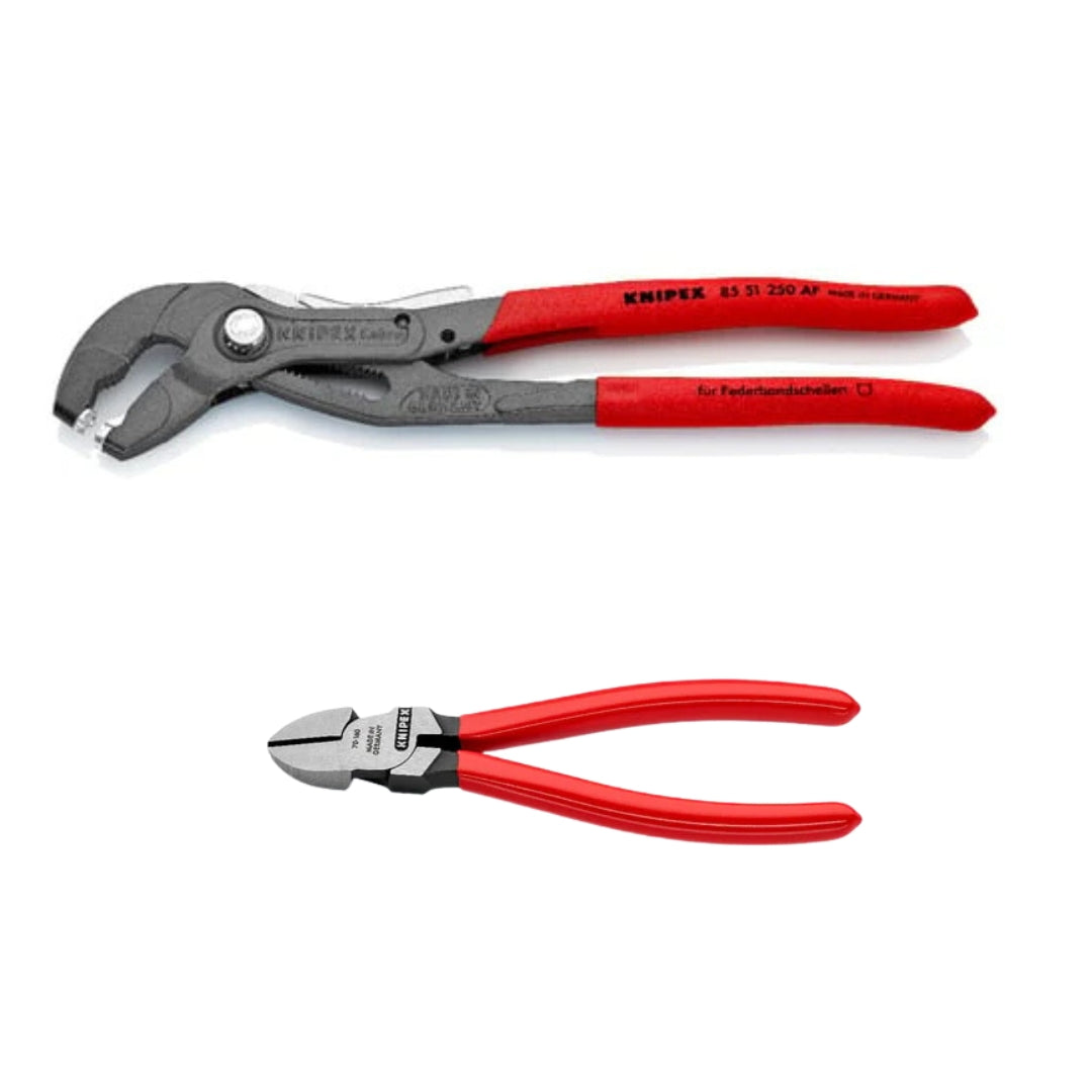 Knipex 85 51 250 AF Spring Hose Clamp Pliers With Retainer - 250mm Black Friday Bundle