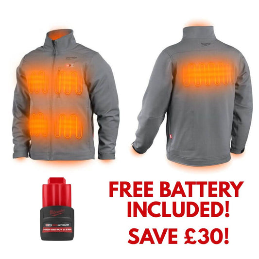 Milwaukee M12HJGREY5-0 M12 Heated Jacket - Various Sizes