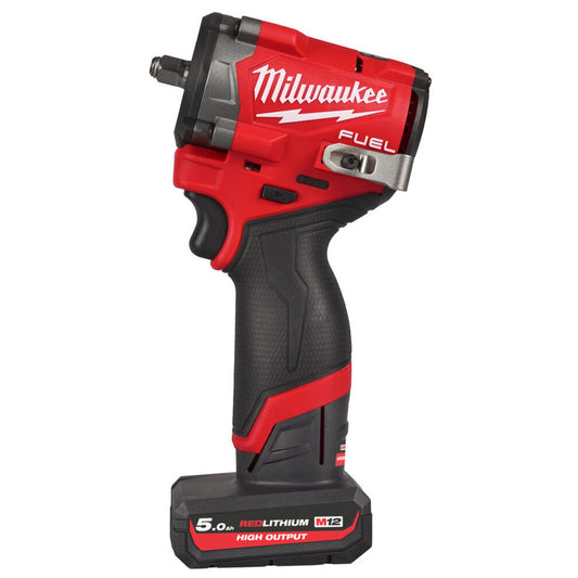 Milwaukee M12FCIWF12G3-502 1/2" Compact Impact Wrench Bundle With 2x 5ah Battery & Charger