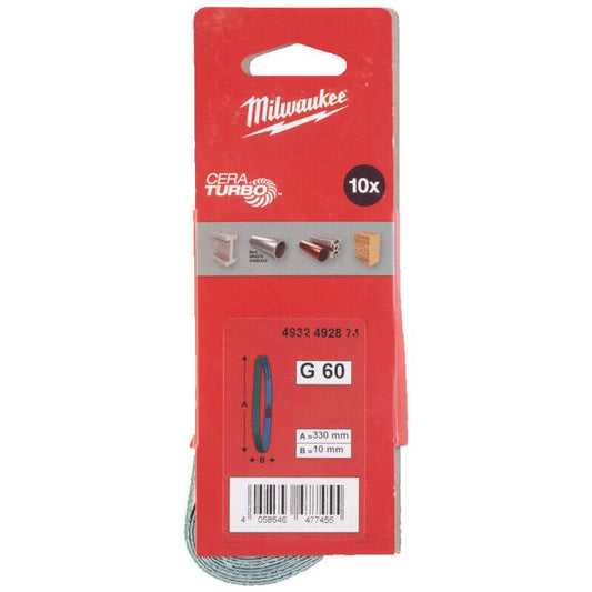 Milwaukee 80 Grit 10mm x 330mm Sanding Belts
