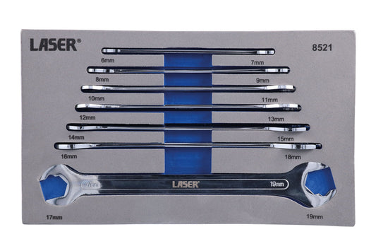 Laser 8521 Ultra Thin Ratcheting Action Spanner Set - 7 Piece