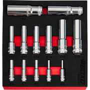 Boxo BX531-R2 1/4", 3/8" & 1/2" Deep E-Torx Socket Set In EVA Foam - 13 Piece