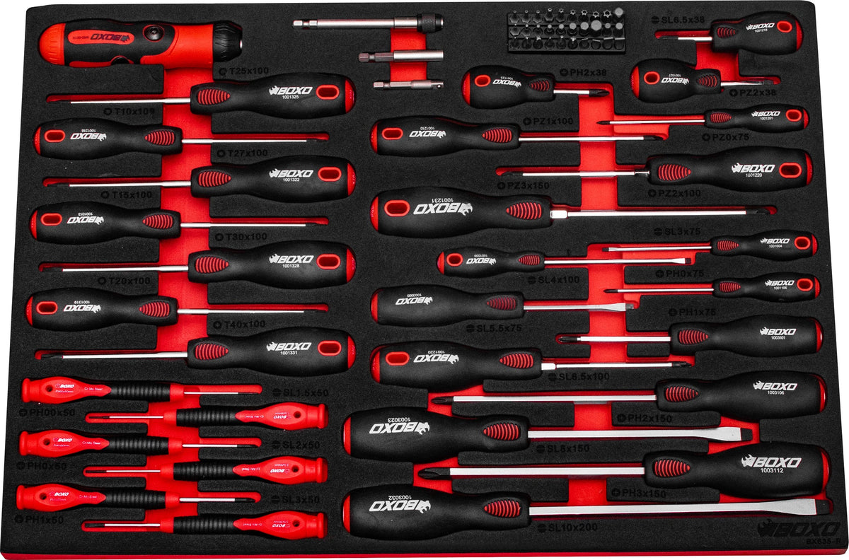 Boxo BX635-R Master Screwdriver Set 65pc in EVA Foam