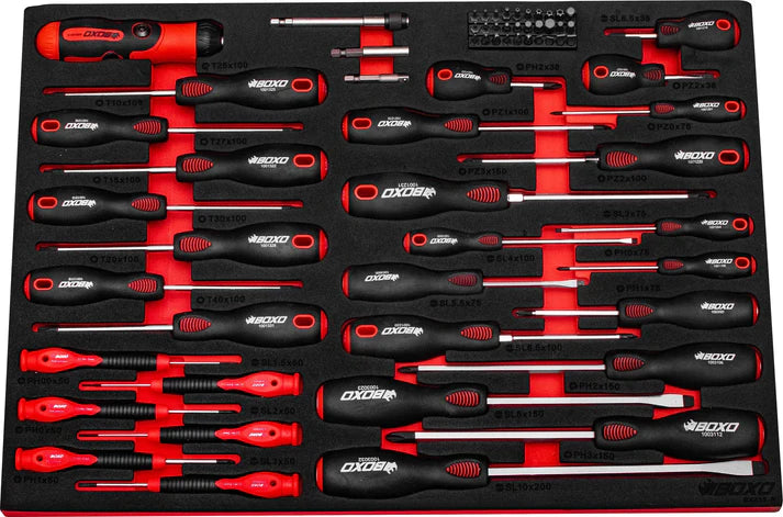 Boxo BX635-R Master Screwdriver Set In EVA Foam - 65 Piece Black Friday Bundle
