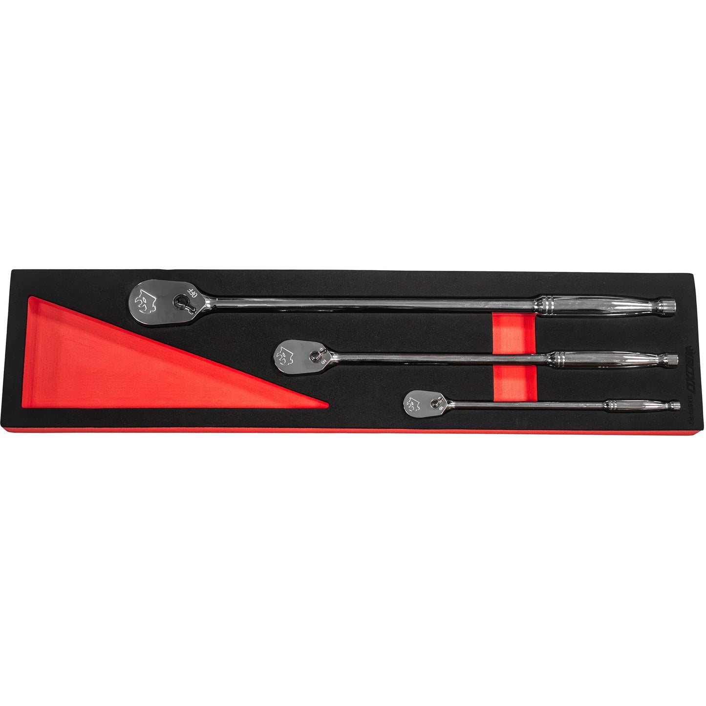 BOXO 3Pc 1/4", 3/8" & 1/2" 90T Long Reach Ratchet Set - BX850-R2