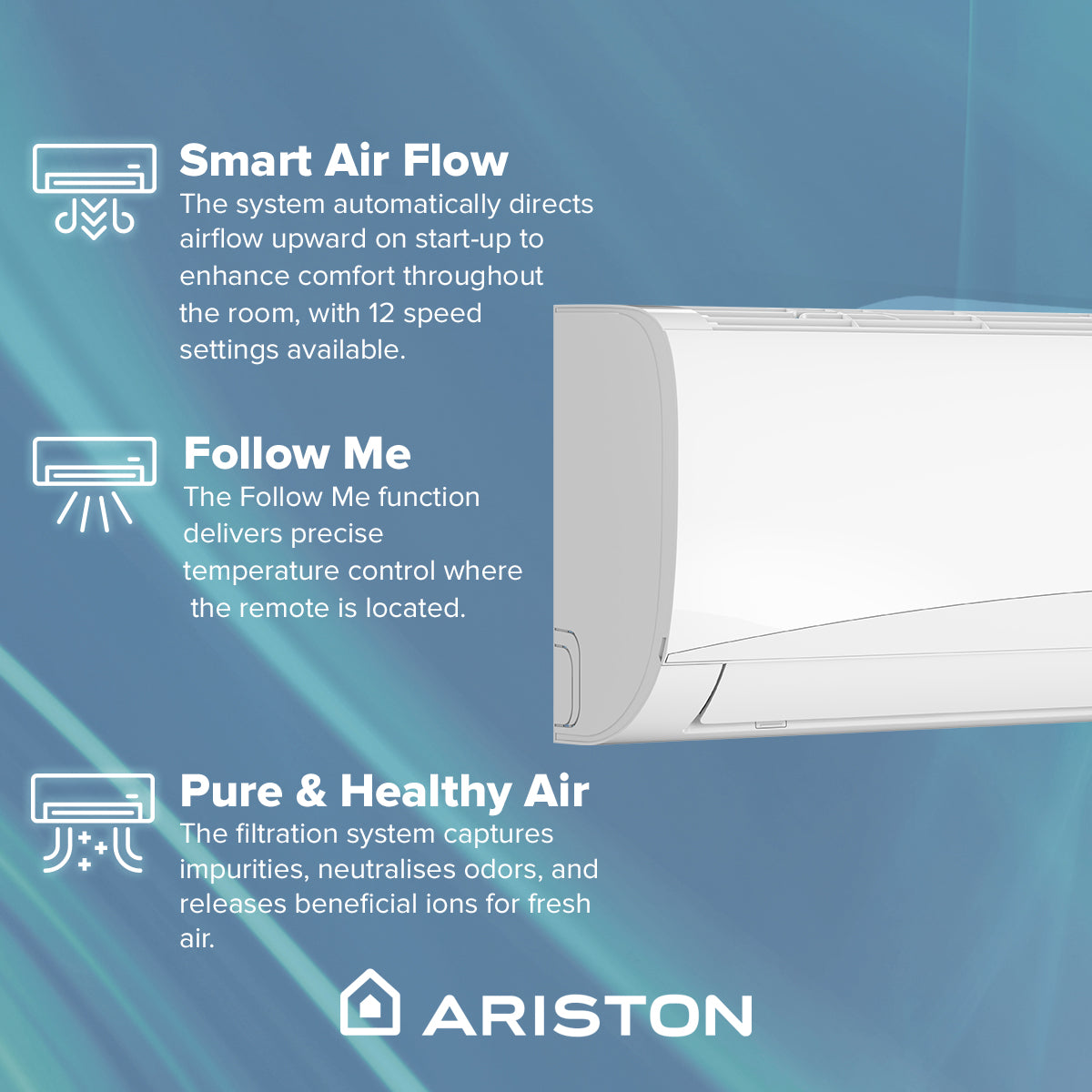Ariston Prios Net 35 Wi-Fi Air Conditioner — 12000 BTU 3.5kW Heating & Cooling Split System A++/A+ 🔴 Pre-order Product