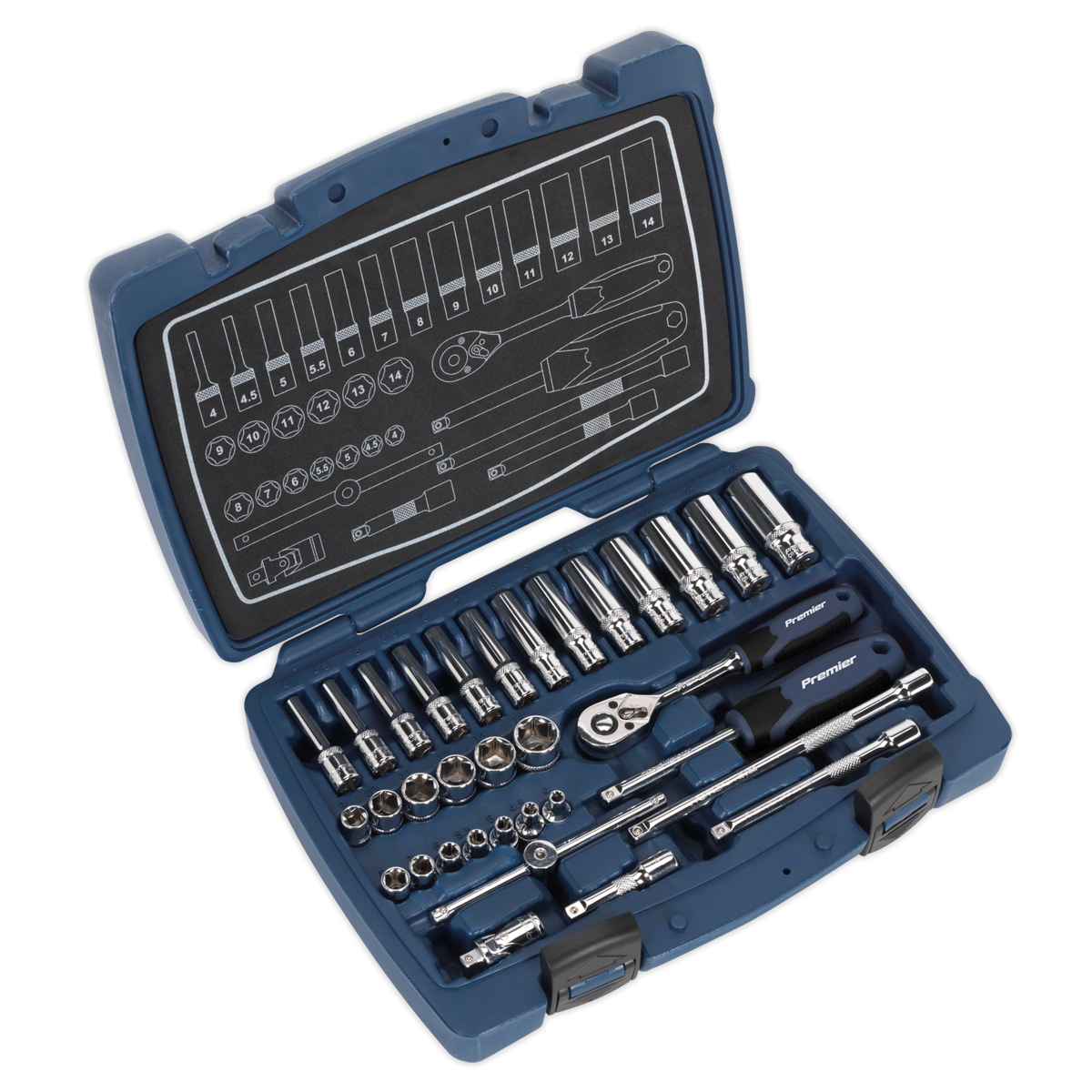 Sealey 
Premier Socket Set 1/4"Sq Drive 33pc