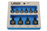 Laser 6727 Low Profile Impact Star Socket Bit Set 1/4"D, 3/8"D 10pc