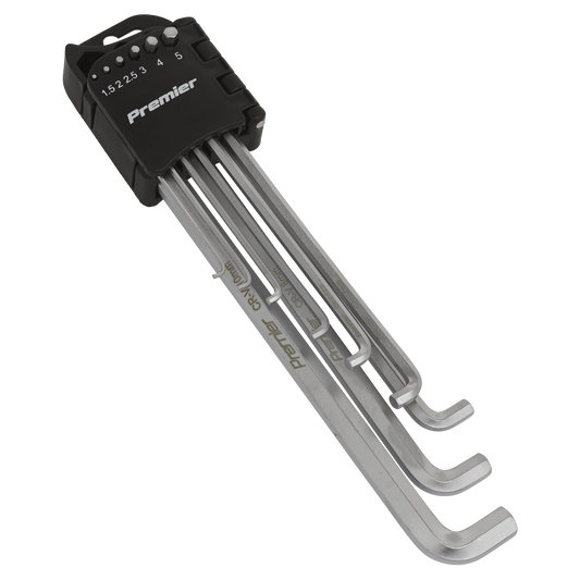 Sealey 
Premier Extra-Long Stubby Element Hex Key Set 9pc