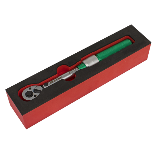 Sealey 
Premier Calibrated Micrometer Torque Wrench 1/4"Sq Drive 5-25Nm