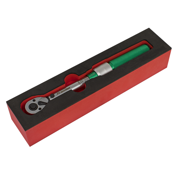 Sealey  Premier Calibrated Micrometer Torque Wrench 1/4"Sq Drive 5-25Nm