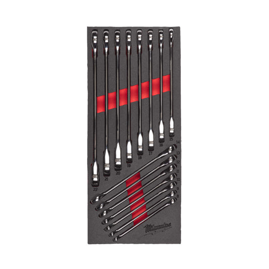 Milwaukee 4932479828 Max Bite Ratchet Spanner Set In Foam