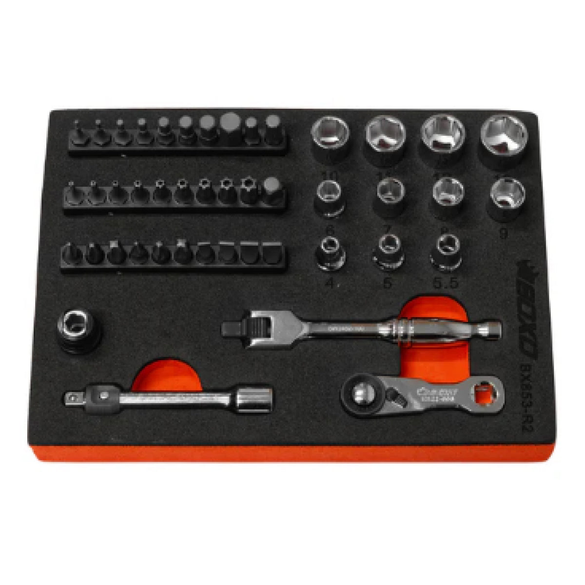 Boxo BX853-R2 1/4" Drive 6-Point Socket & Bit Set 45pc