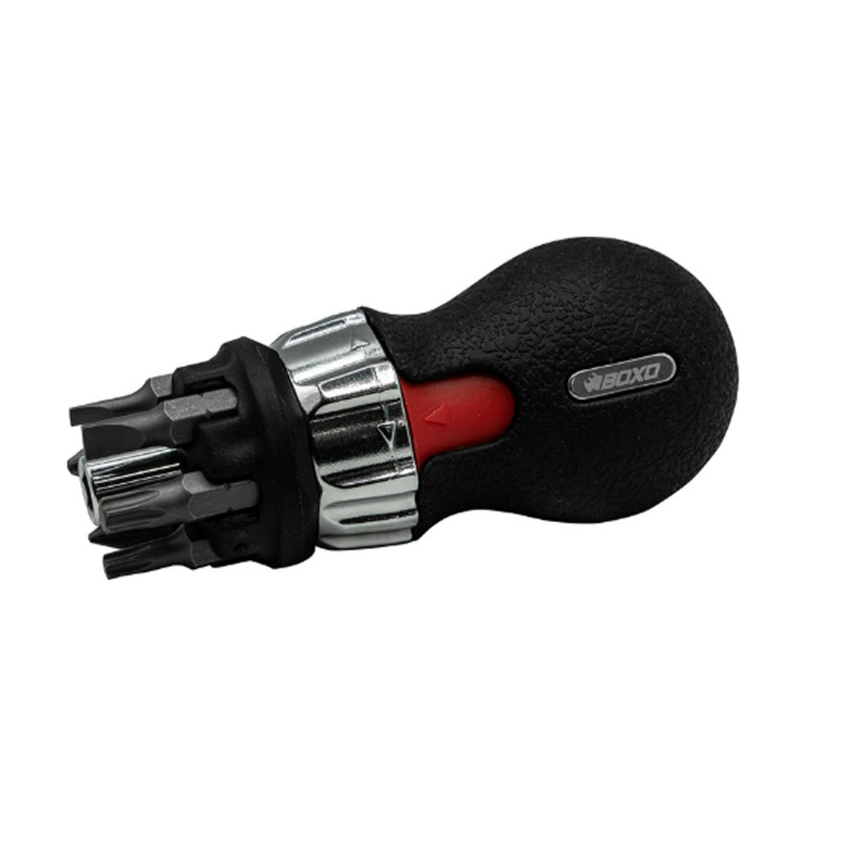 Boxo BR04 6-in-1 Stubby Ratcheting Screwdriver 100mm with 6 Bits