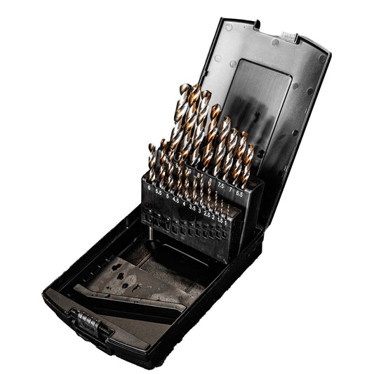 Powerhand SIN-450.0003 HSS-G Cobalt 5% Drill Bit Set - 19 Piece