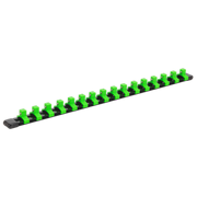 Premier Socket Retaining Rail with 16 Clips 1/4"Sq Drive - Hi-Vis Green