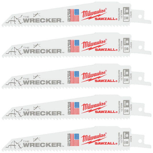 Milwaukee 150mm x 7/11tpi Multi Material WRECKER Demolition Sawzall Blades