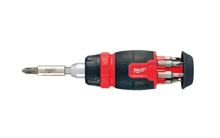Milwaukee 4932480581 Ratcheting Multi Bit Screwdriver - 8 in 1