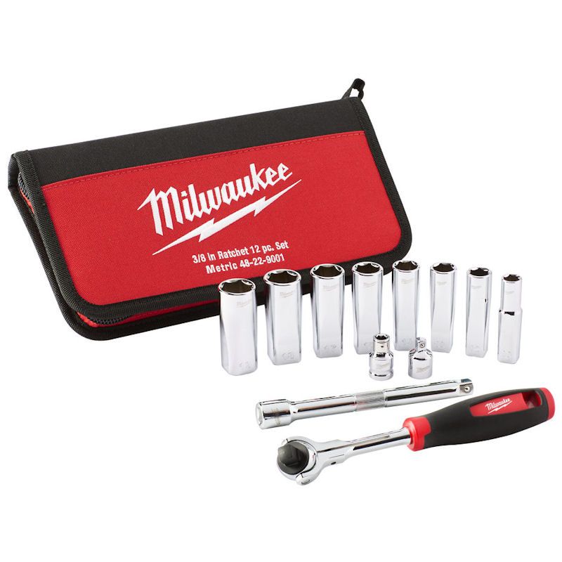 Milwaukee 12 Piece Tradesman 3/8" Ratchet Set