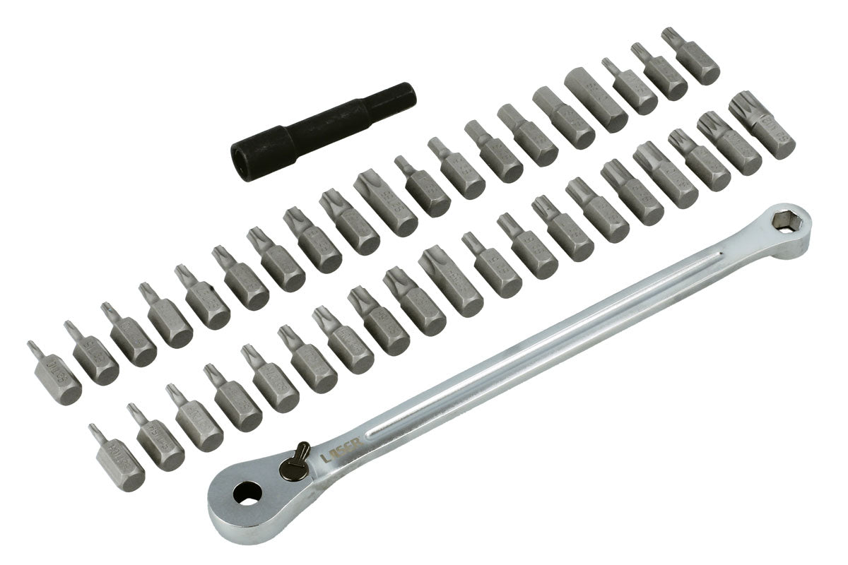 Laser 8770 Low Profile Ratchet & Bit Set - 40 Piece