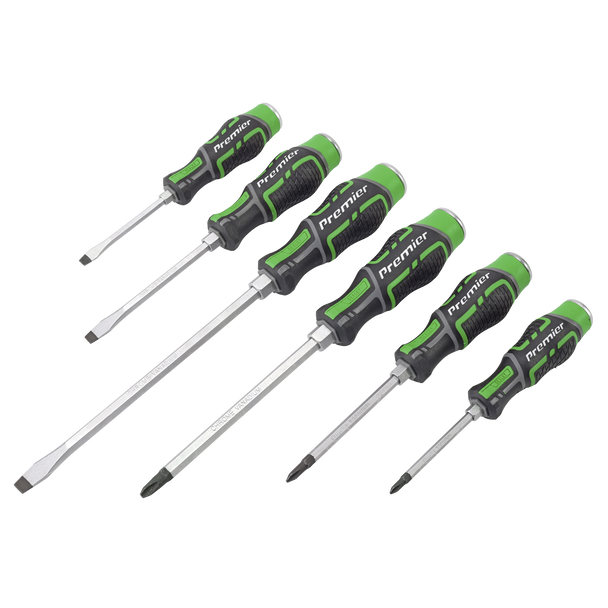 Sealey 
Premier Hammer-Thru Screwdriver Set 6pc - Hi-Vis Green