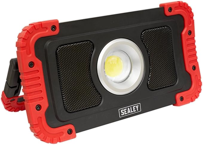 Sealey Rechargeable Wireless Speaker Work Light 20W COB LED & Power Bank