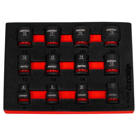 BOXO 12Pc 3/8" Magnetic Impact Socket Set