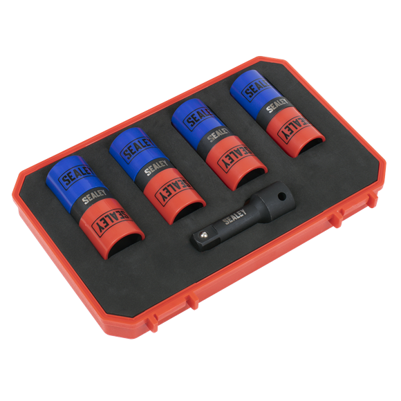 Sealey 
Double Ended Alloy Wheel Impact Socket Set 1/2"Sq Drive 5pc
