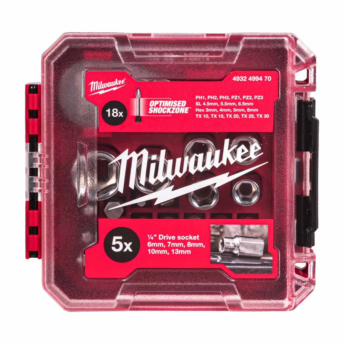 Milwaukee 4932499470 1/4" Drive Compact Ratchet Set in PACKOUT™ Box (25 Pieces)