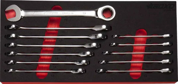 Boxo 12 Pc Bolt Extractor Non-Reversible Ratcheting Spanner Set