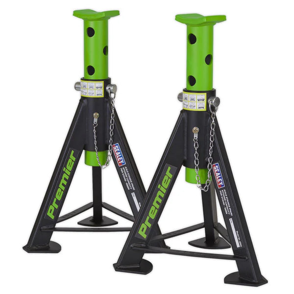 Sealey Premier Axle Stands (Pair) 6 Tonne Capacity per Stand - Green - AS6G