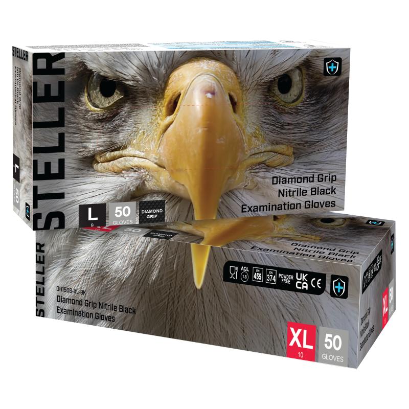 ORN Steller Black Heavy Duty Diamond Grip Gloves - Small