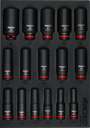 Boxo BX765-R 3/8" Drive Deep Impact Socket Set In Foam - 16 Piece