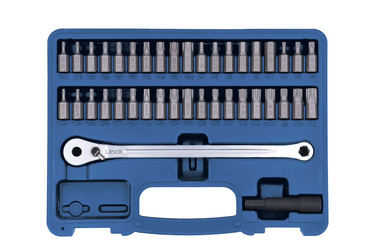 Laser 8770 Low Profile Ratchet & Bit Set - 40 Piece