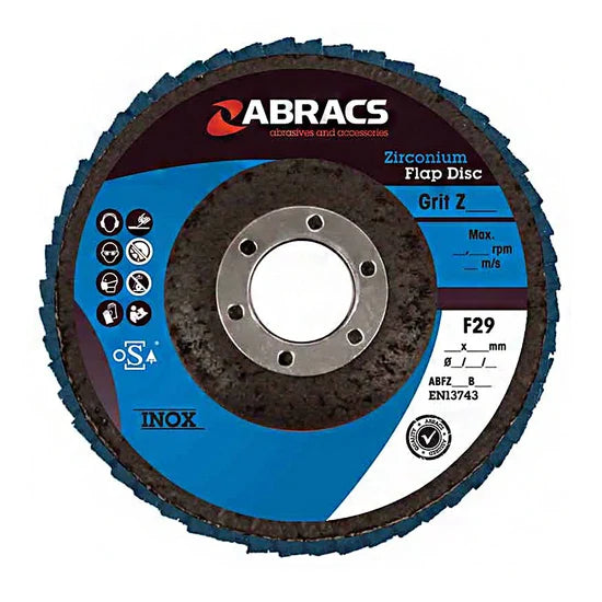 Abracs Flap Discs, 125mm x 80g - Pack of 25, ABFZ125B080