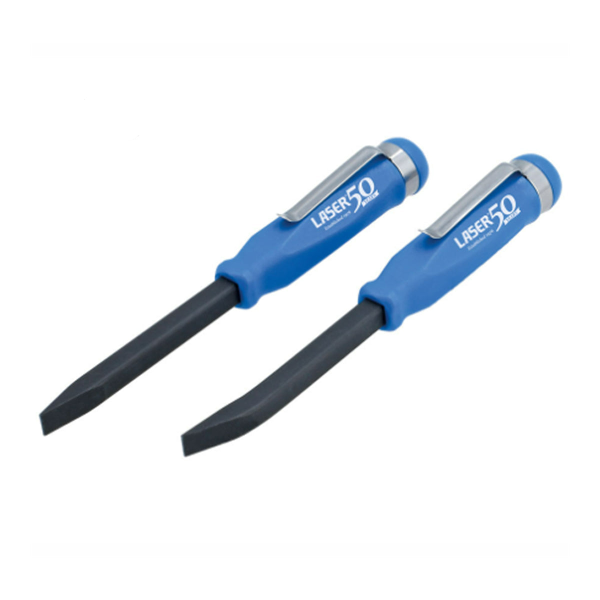 Laser 9201 Mini Pry Bar Set with Go Thru Handles & Pocket Clips 2pc