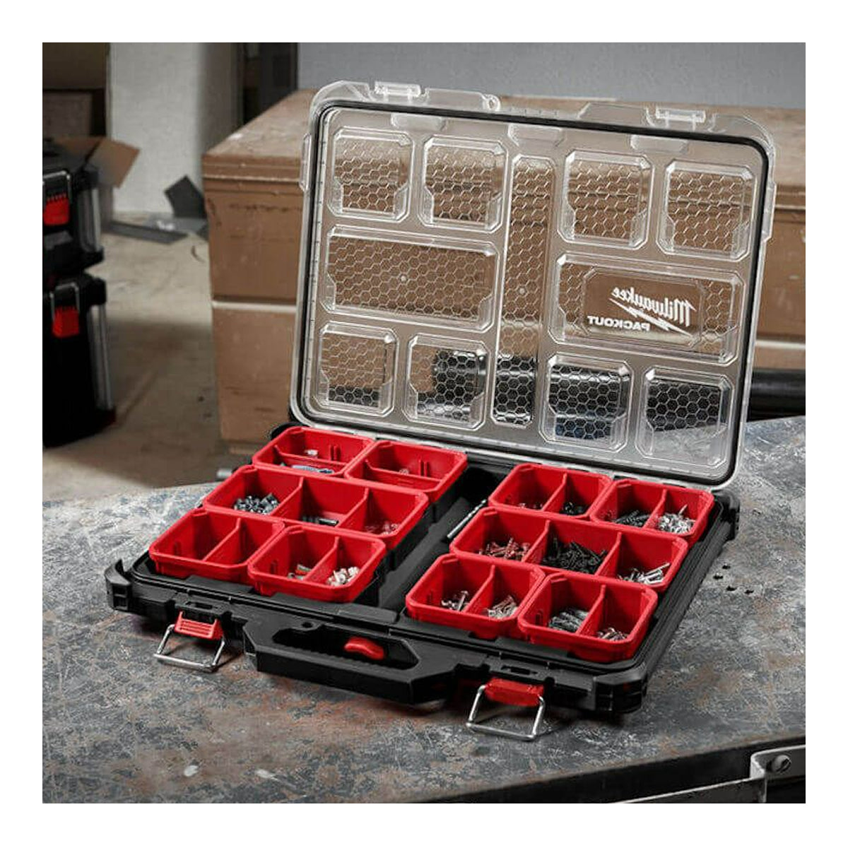 Milwaukee 4932471064 PACKOUT Slim Organiser 500 x 380 x 65mm 10-Bin