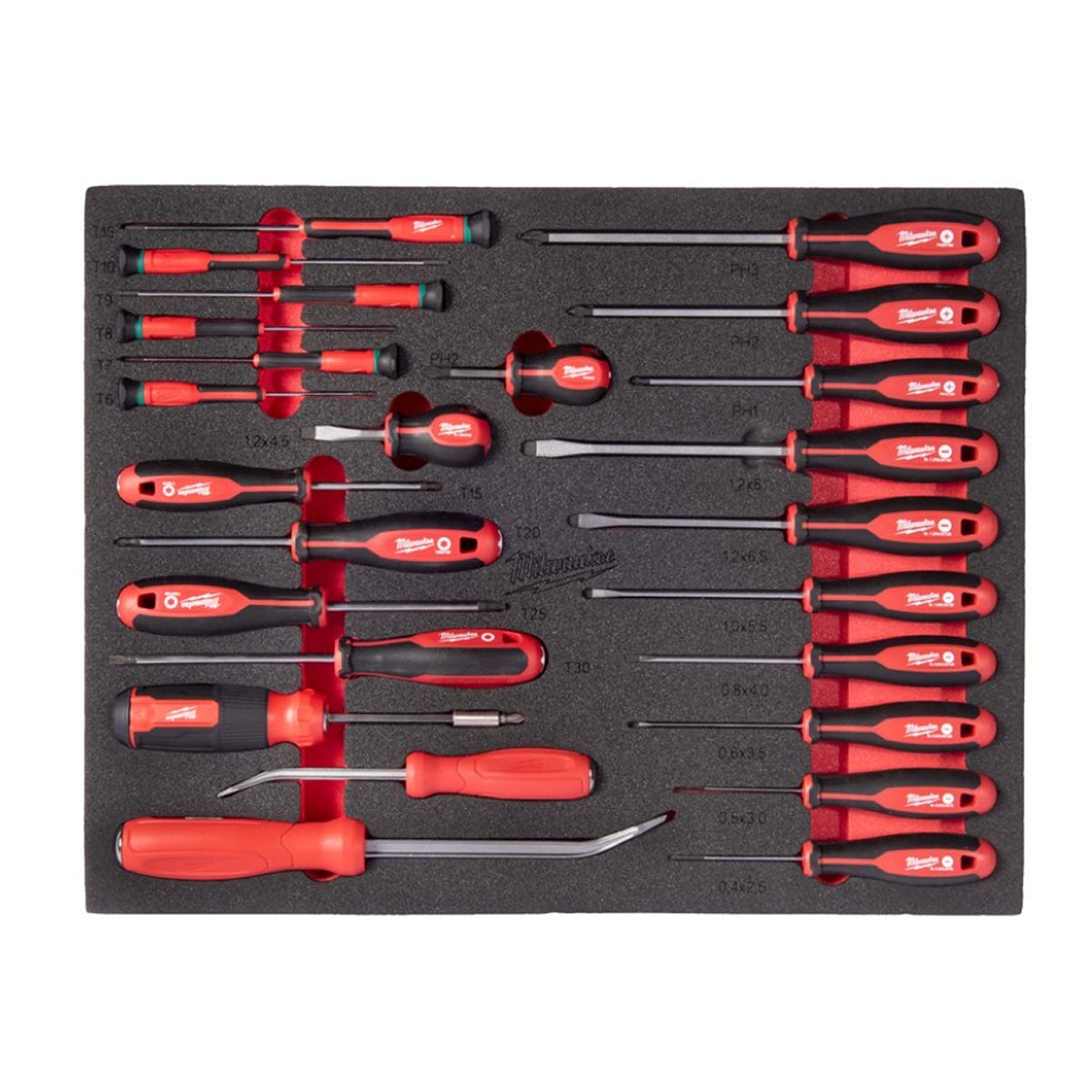 Milwaukee 4932500755 TOOLGUARD 38pc Screwdriver & Prybar Set Foam Insert