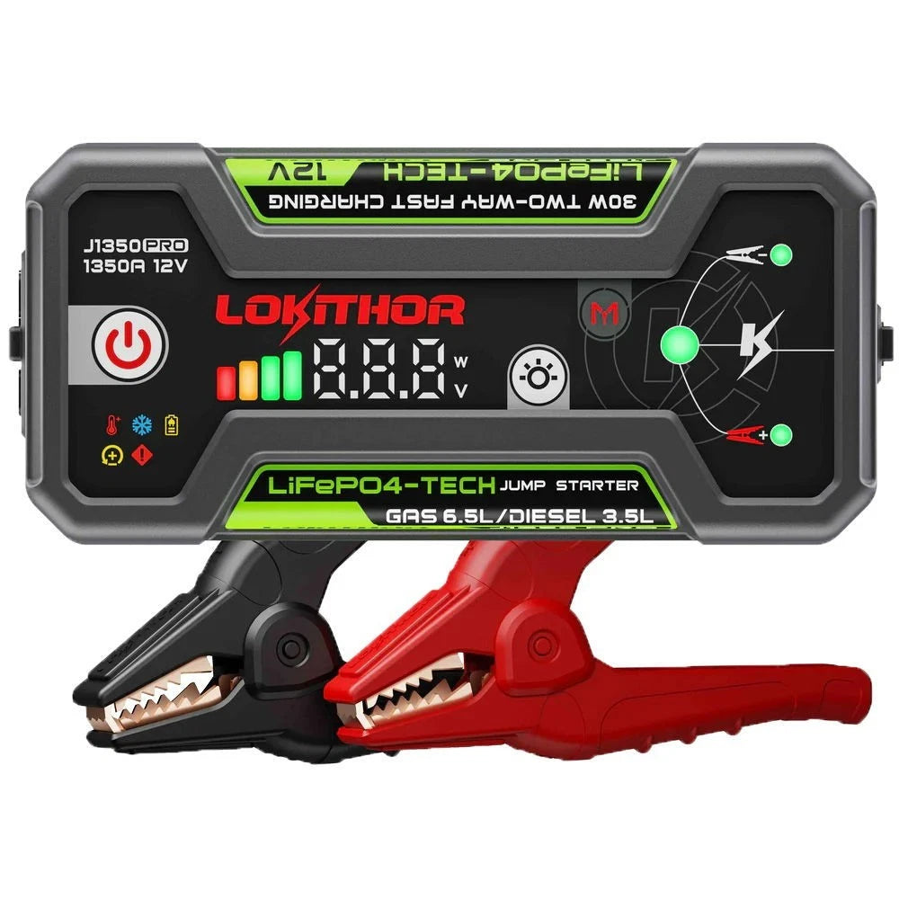 Lokithor 1350A 12V Pro Booster Jump Starter Pack – LiFePO4 Tech - KIT-LT-J1350