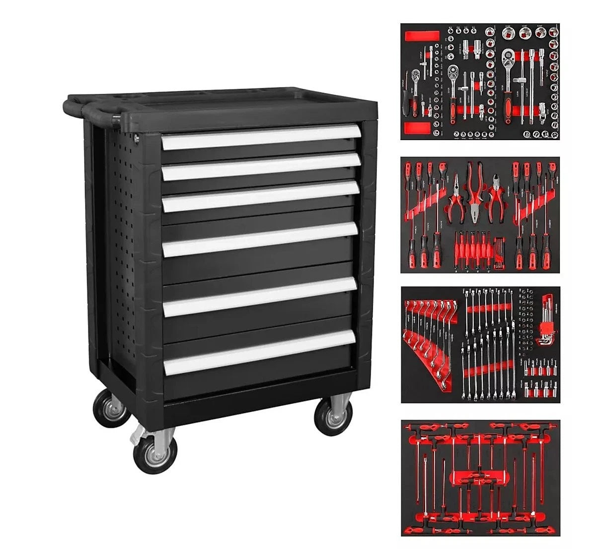 New State 6 Drawer Tool Box With Ball Bearing Drawers & 188 Piece Tool Kit - NA165 - Free UK Mainland Delivery